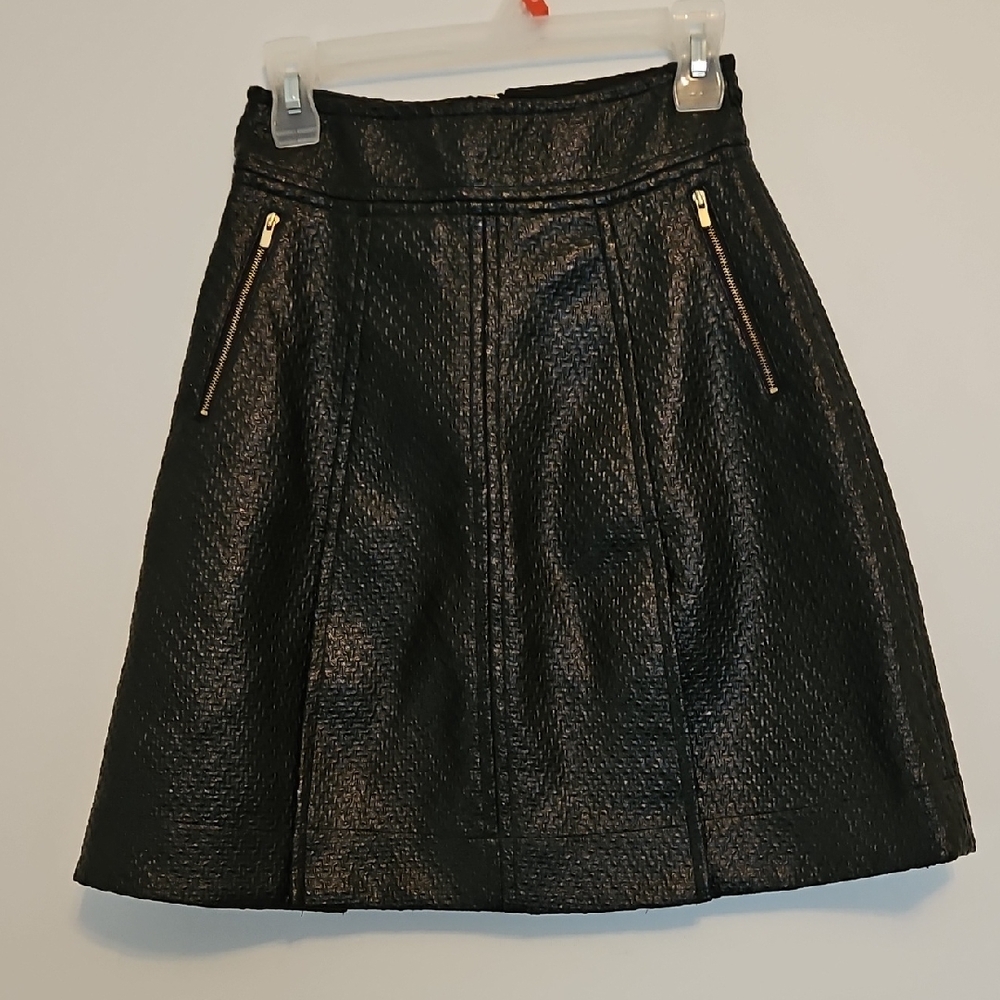 Banana Republic Black Textured A-Line Skirt